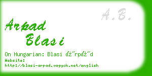 arpad blasi business card